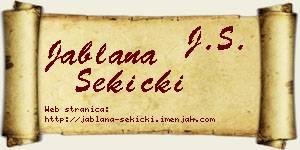 Jablana Sekicki vizit kartica
